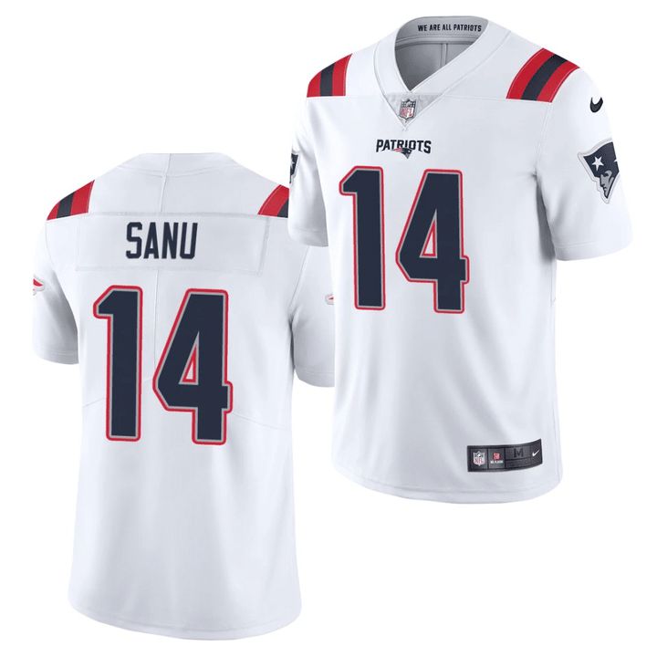 Men New England Patriots #14 Mohamed Sanu Nike White Vapor Limited NFL Jersey